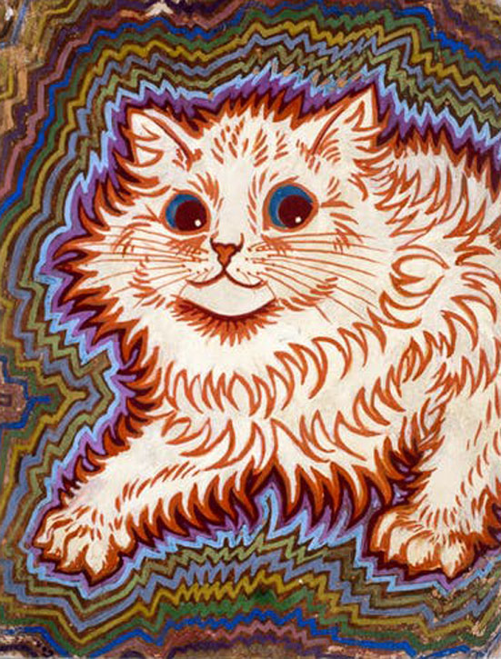 Louis Wain Cat Print - Amusing Edwardian Cat Art Greeting Card