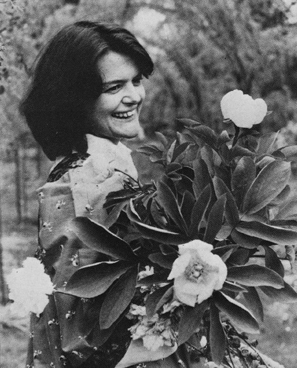 Maggie Keswick Jencks in her garden in Portrack, Scotland