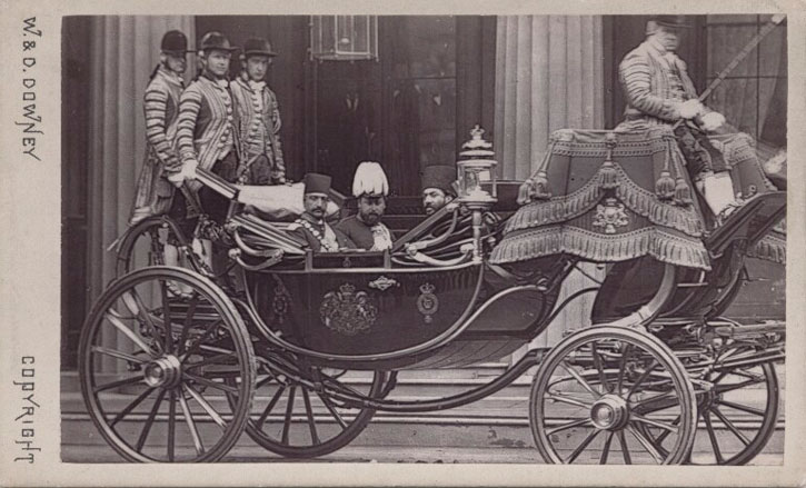 Naser al-Din, Shah of Persia, Edward VII (when Prince of Wales) and five unknown sitters