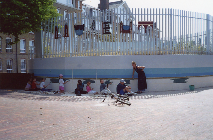 Painting the Brunel Museum tunnel mural, 2002