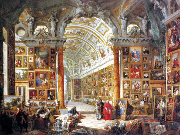 Interior of a Picture Gallery with the Collection of Cardinal Silvio Valenti Gonzaga