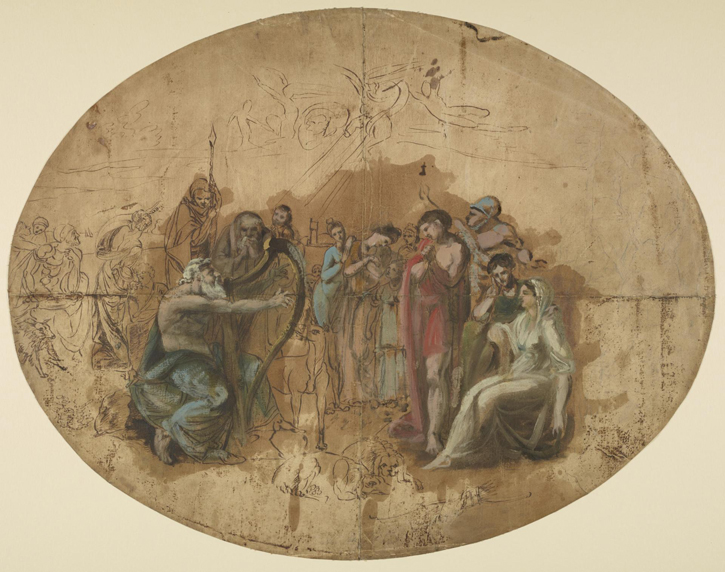 c.1772, pen and brown ink wash (touched up with oil colour) on paper by Alexander Runciman (1736–1785)