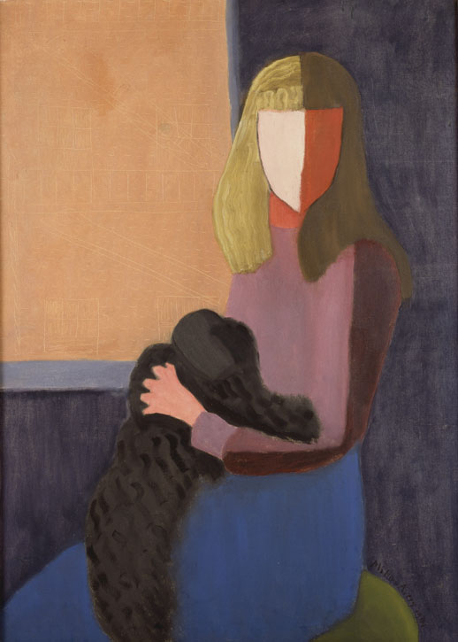 Seated Girl with Dog