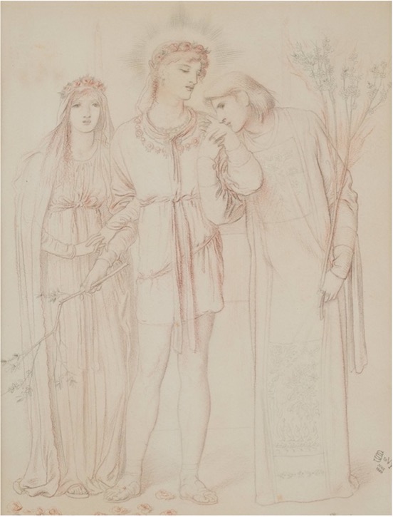 1868, pencil and conté on paper by Simeon Solomon (1840–1905)
