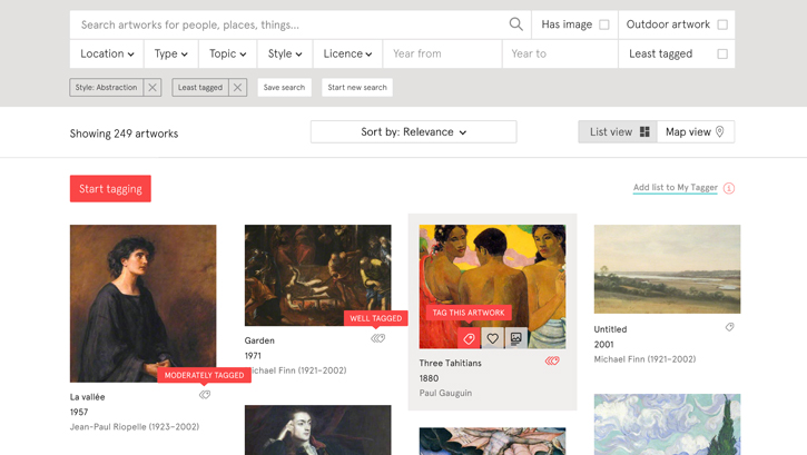 You can see which artworks need more tags