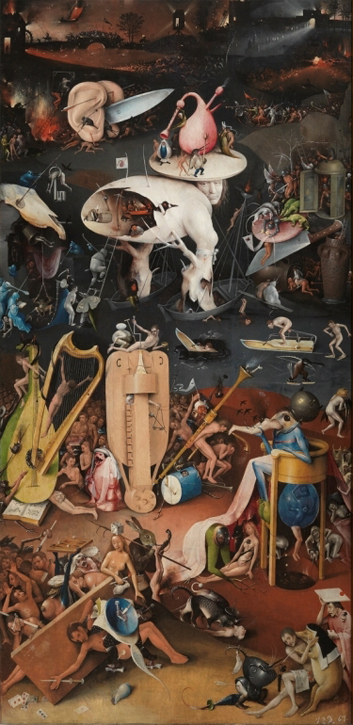 Detail of 'The Garden of Earthly Delights' (triptych, right wing)