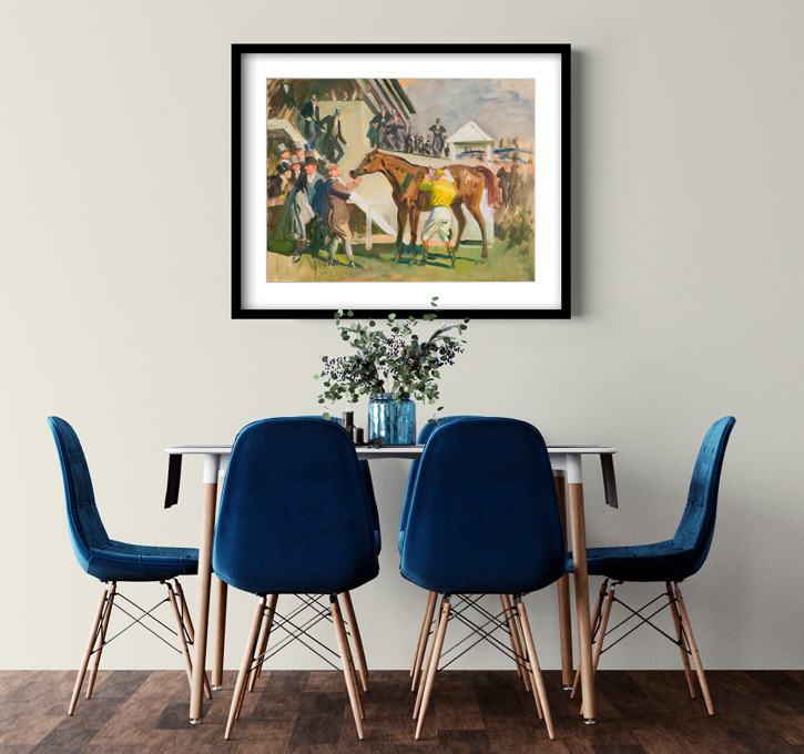 Framed print of 'The Unsaddling Enclosure, Epsom'