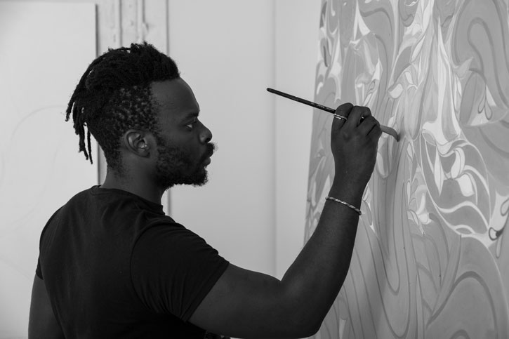 Tunji Adeniyi-Jones in his studio, Brooklyn