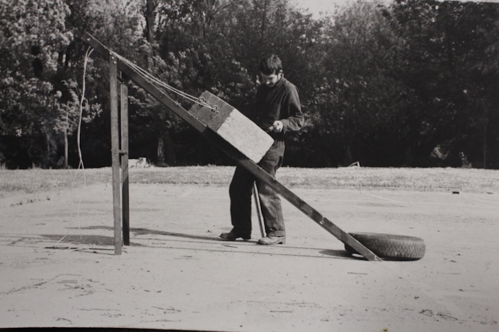 Keith Rand working on an early sculpture