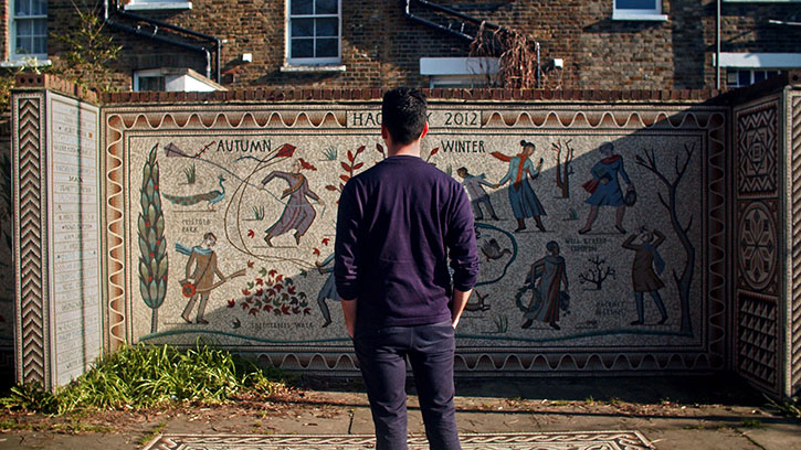 Still from HENI Talk's film on the Shepherdess Walk murals