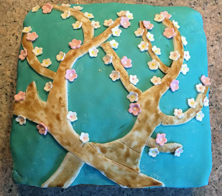 Van Gogh Almond Blossom cake by Freya Spoor