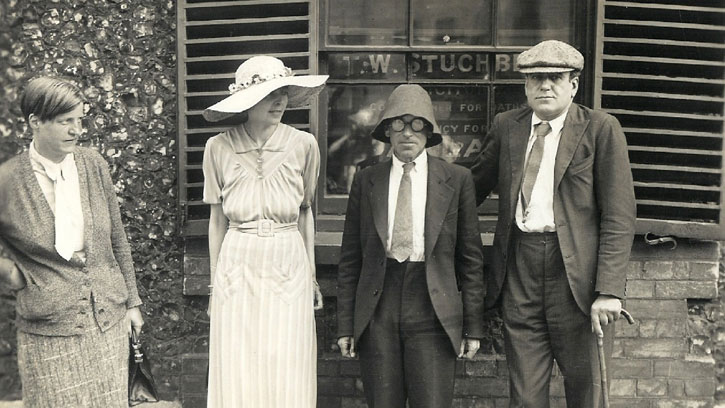 Wedding of Patricia Preece and Stanley Spencer, 1937. From left: Hepworth, Preece, Spencer, Jas Wood