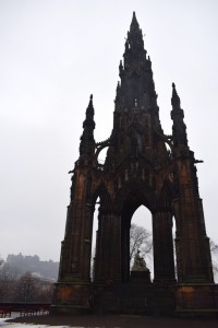 The Scott Monument with Edinburgh Castle in the background