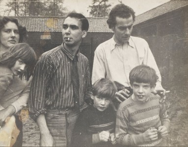 Cedra Osbourne, Robert MacBryde and Robert Colquhoun with the children of Elizabeth Smart