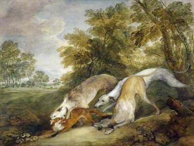 Hounds Hunting a Fox