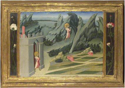 Saint John the Baptist retiring to the Desert: Predella Panel