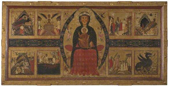 The Virgin and Child Enthroned, with Scenes of the Nativity and the Lives of the Saints