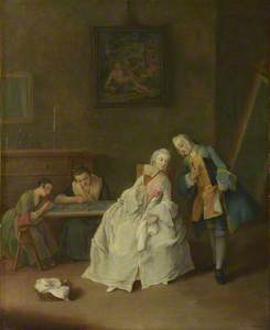 A Lady receiving a Cavalier