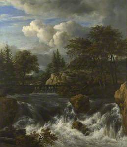 A Waterfall in a Rocky Landscape