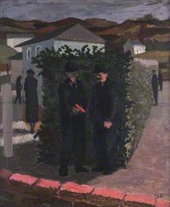 Two Men Outside Chapel