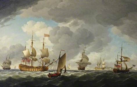 An English Vice-Admiral of the Red and his Squadron at Sea