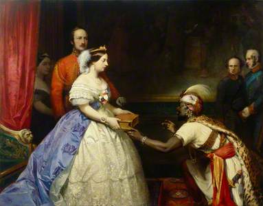 'The Secret of England's Greatness' (Queen Victoria presenting a Bible in the Audience Chamber at Wi