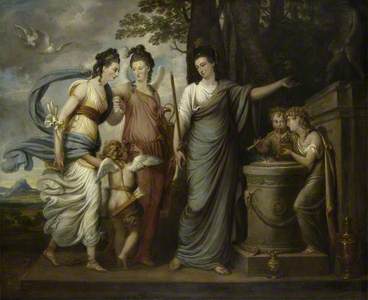 Allegorical Scene with Juliana, Countess of Carrick (1727/8–1804) as Wisdom, (directing her younger 