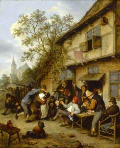 Peasants Carousing in Front of an Inn/Boors Merrymaking Outside an Inn