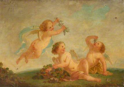 Autumn: Three Cherubs with Grapes