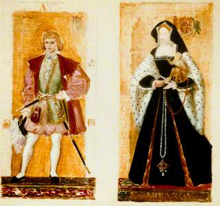 Preparatory Sketches of Prince Arthur and Katherine of Aragon