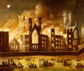 Palace of Westminster on Fire, 1834