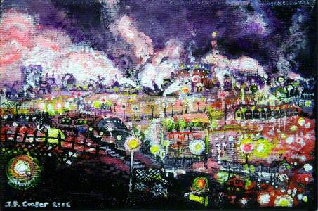 Tirlun Dwydianol yn y Nos, Port Talbot, (Industrial Landscape at Night)
