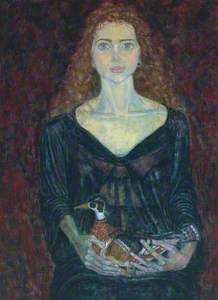 Young Woman Holding Duck