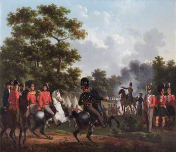 The Duke of Wellington (visiting the outposts at Soignies)