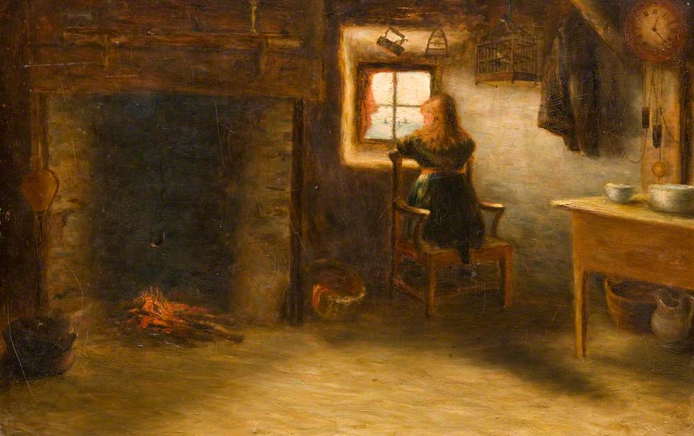 Girl in a Cottage Interior