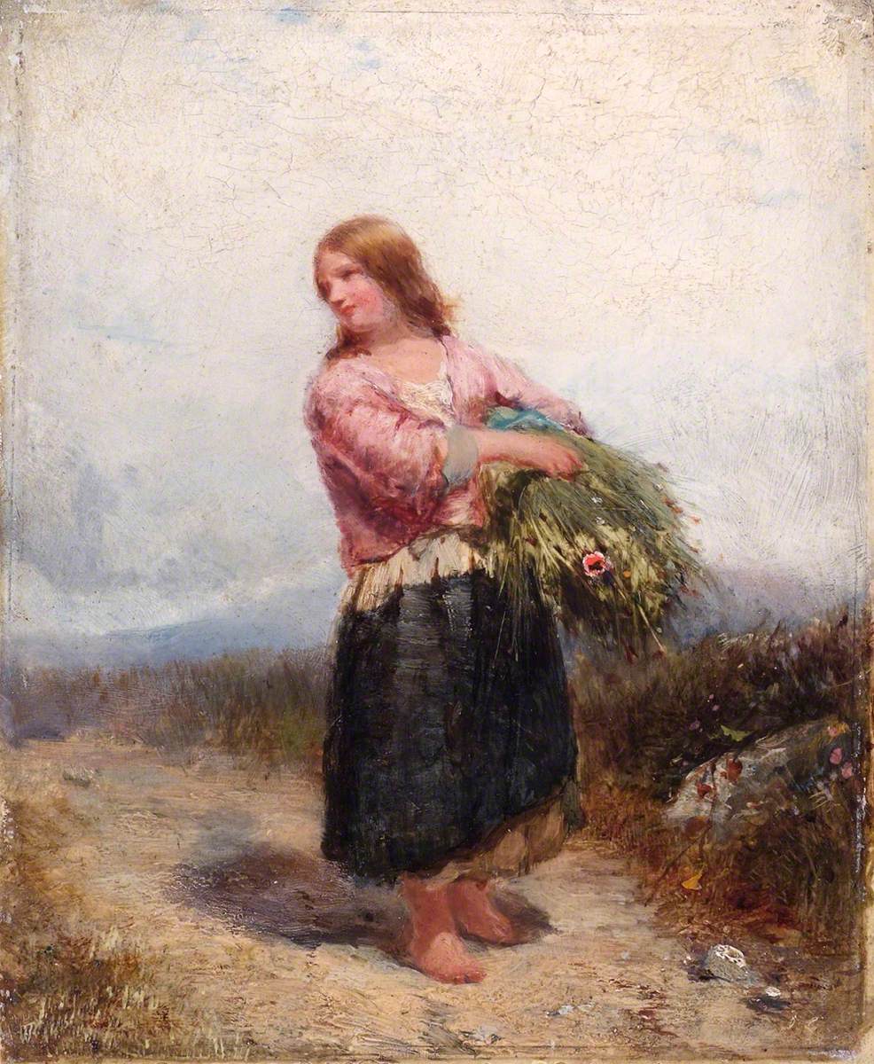 Girl Carrying Hay