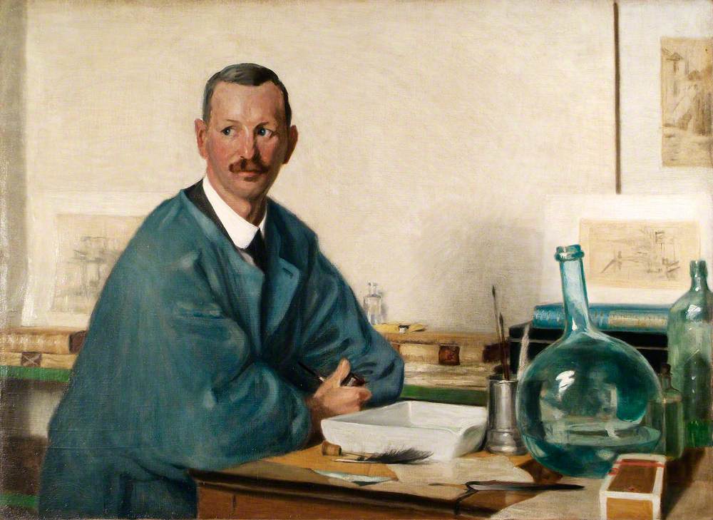 Martin Hardie (1875–1952), in His Etching Studio