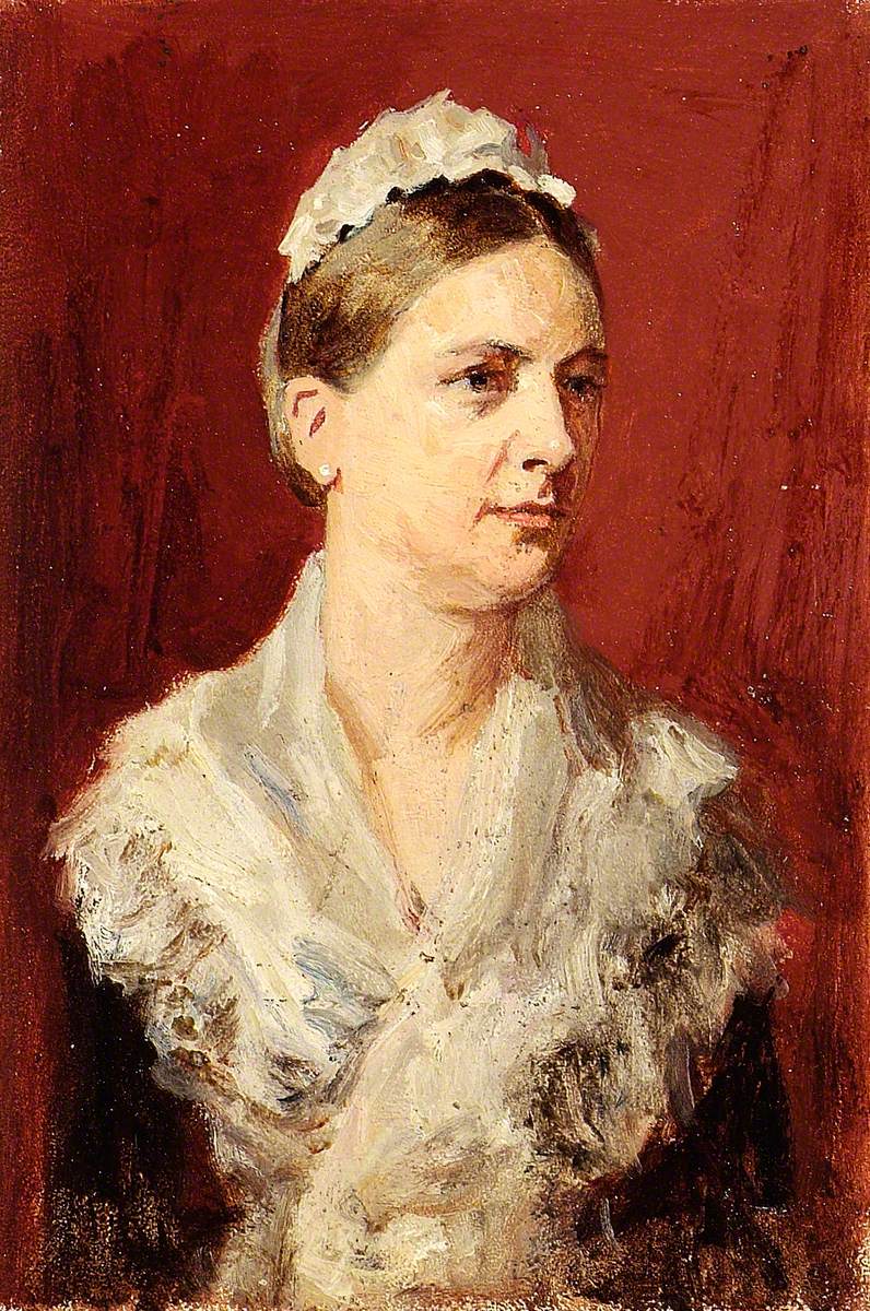 Portrait of a Woman Wearing a Mop Cap and a Shawl