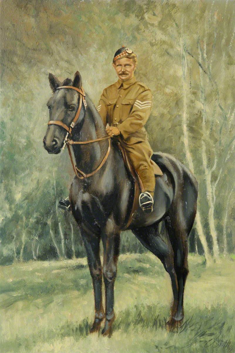 Transport Sergeant James G. Nicol, 4th Gordon Highlanders on 'Tommy', Flanders, 1915