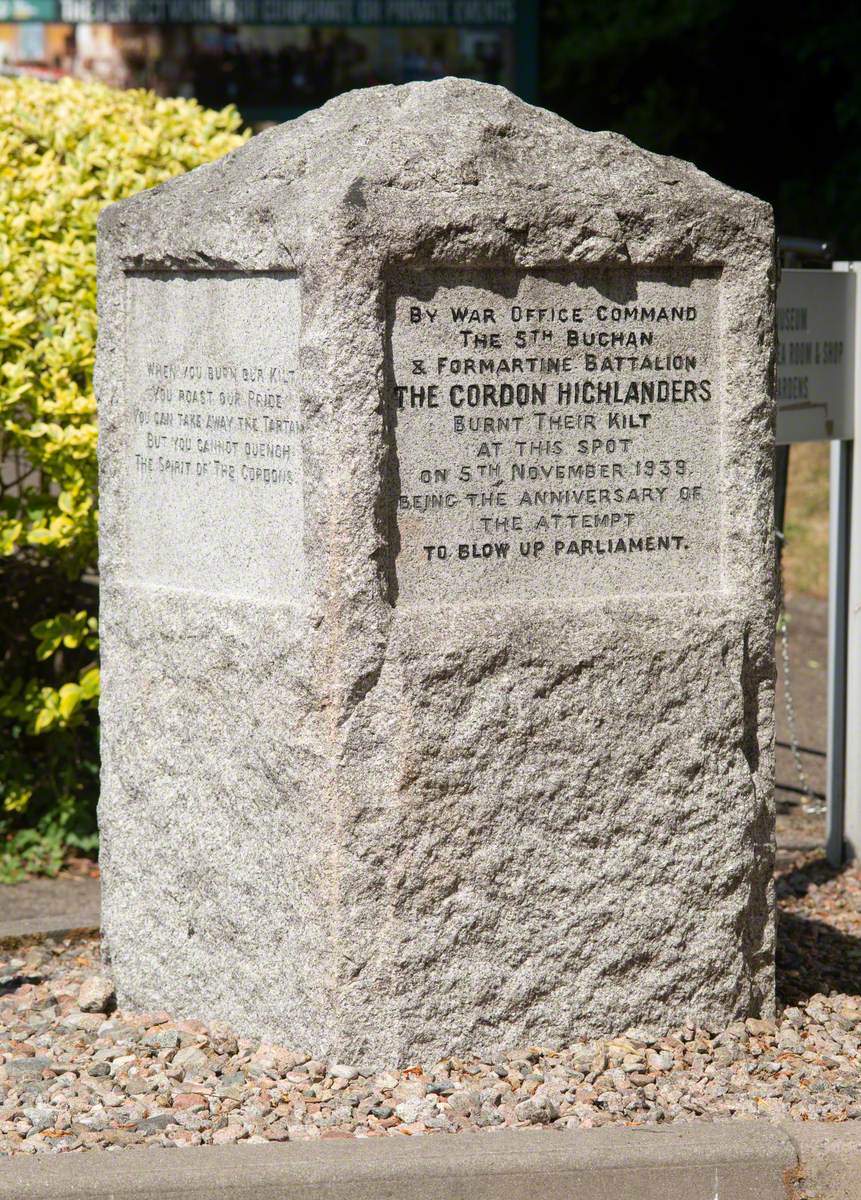 Memorial to Gordon Highlanders Who Burned Their Kilts