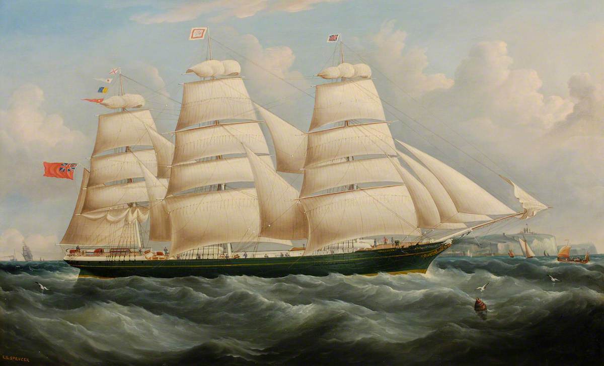 Clipper Ship 'Glengairn' off Dover, Kent