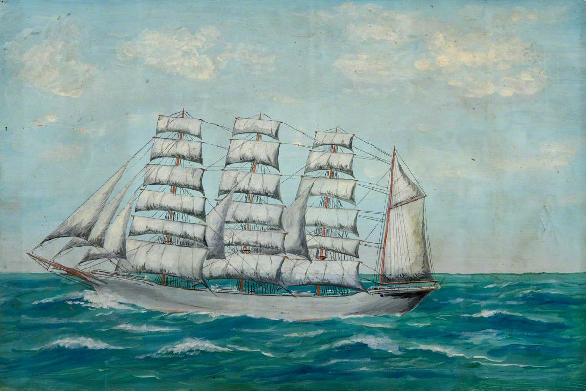 Four-Masted Barque in Calm Seas