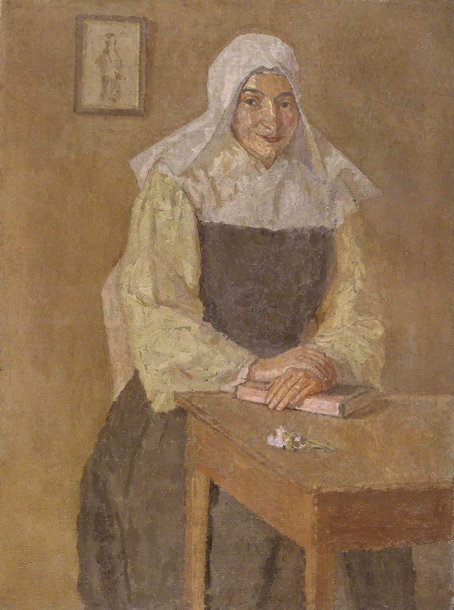 Mère Poussepin Seated at a Table