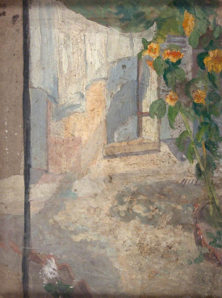 Sunlit Window and Sunflowers