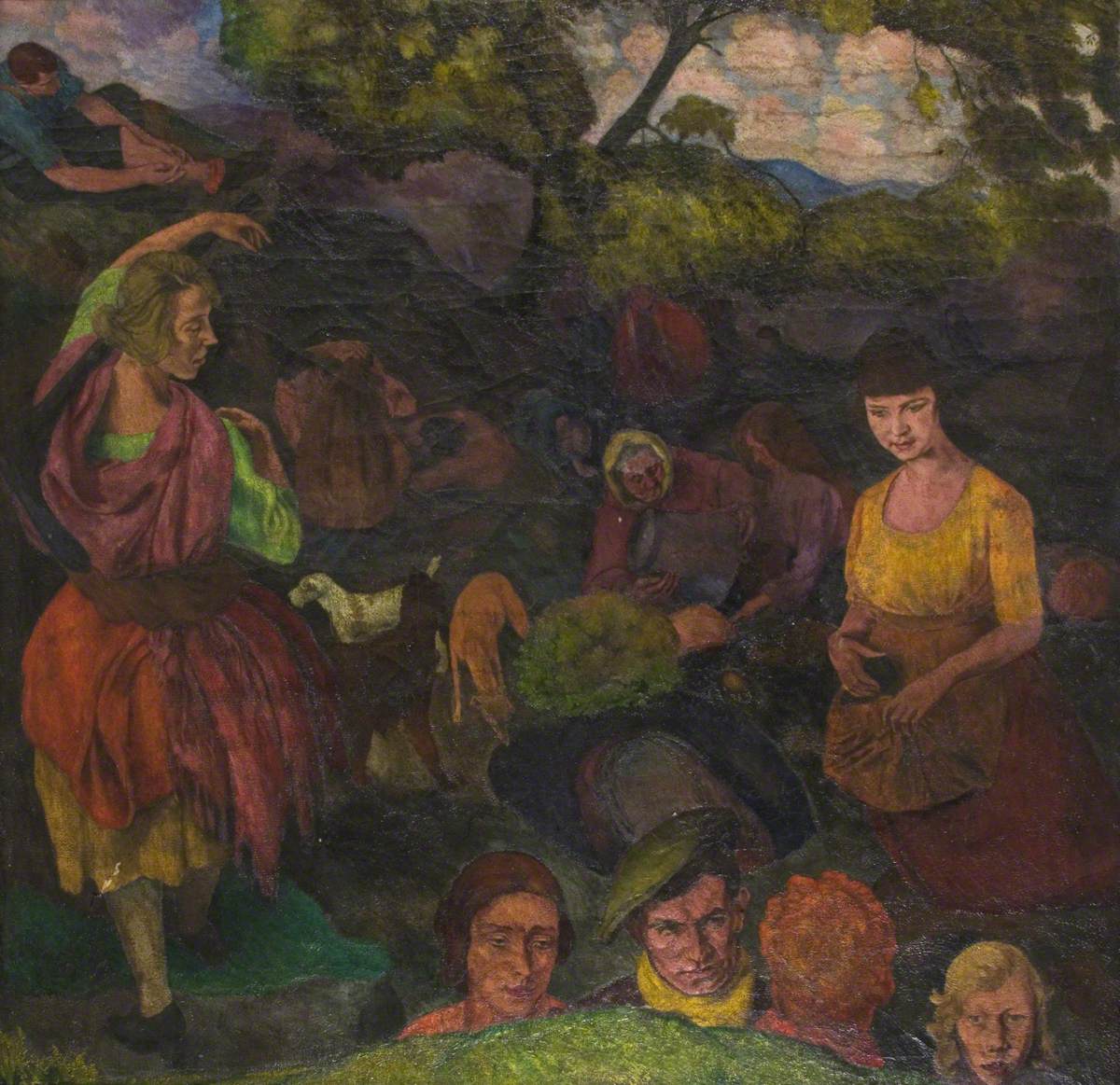 Group with Dancing Girl
