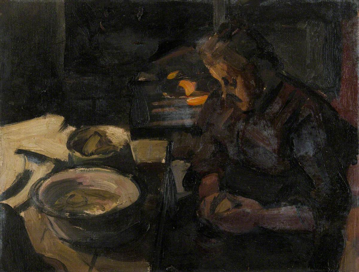The Artist's Mother Peeling Potatoes