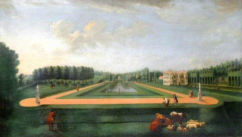 The Long Canal and Gibbs Temple, Hartwell House, Buckinghamshire