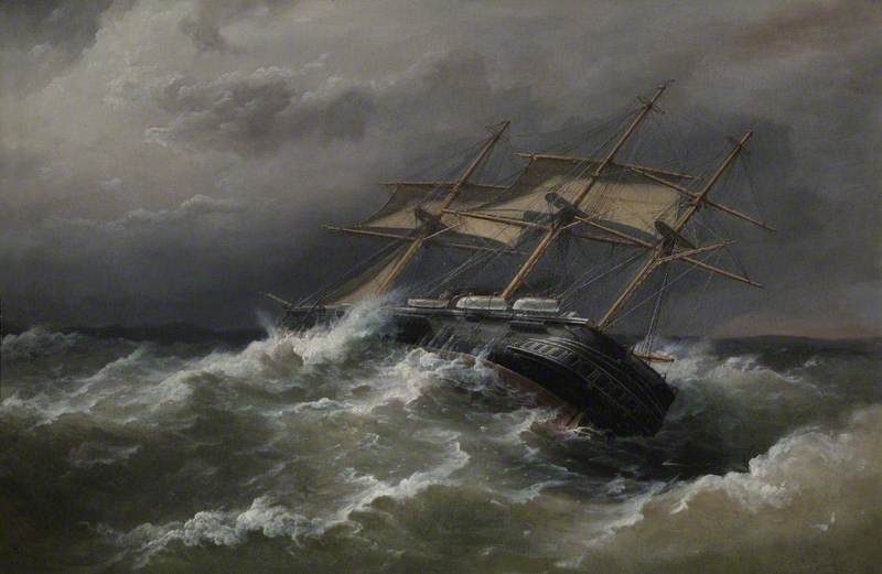 ‘HMS Defence’ off Vigo, Spain, in Heavy Sea, 7 December 1876 (Captain, Ralph P. Cator)