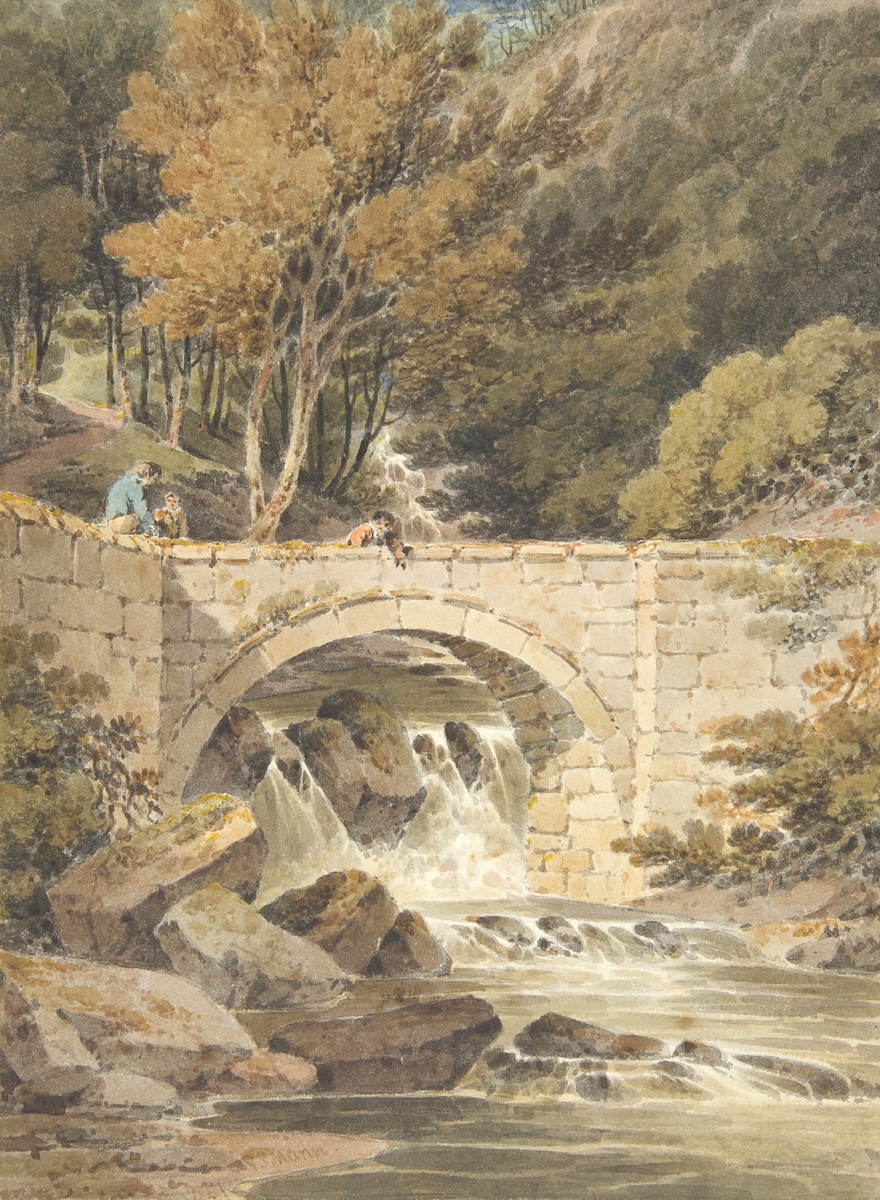 A Wooded River Landscape with a Bridge, Lynmouth, North Devon