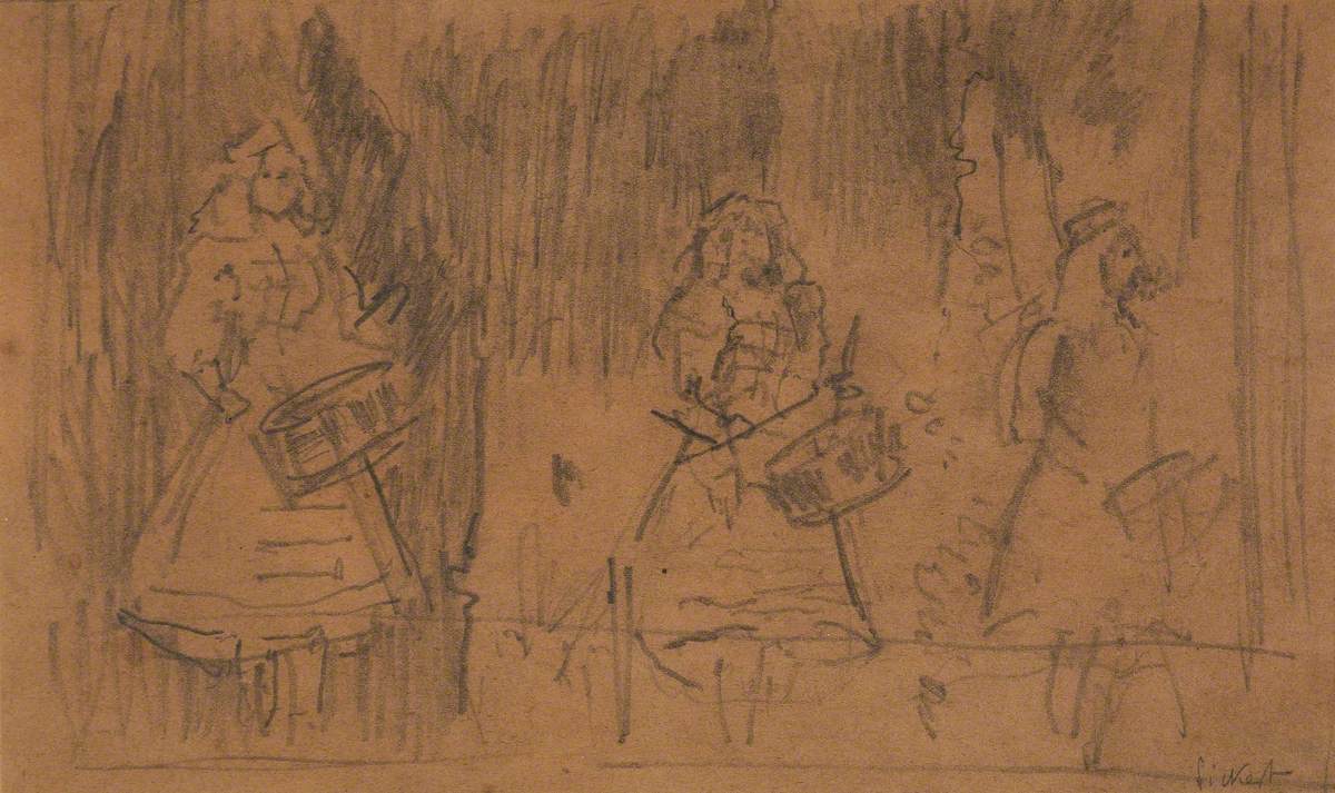 Study for the 'Three Drummers', or 'The Drummer Trio', or 'The Sisters X'